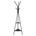 Gold Coat Rack, Freestanding Coats Rack Stand with 2 Shelves & 6 Hooks, Free Standing Hall Coat Tree V767-JJ-ZY163
