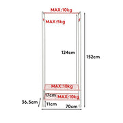 2Tier Rolling Free-Standing Clothing Garment Rack Closet Organizer Open Wardrobe V767-JJ-ZY188