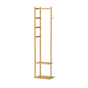 Bamboo Coat Stand Clothes Rack with Garment Shelf, Hanging Rail and Hooks V767-JJ-ZY212-G2