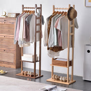 Versatile Strong Bamboo Clothes Hanger Rod Stand Scarf Hat Holder Storage Shelf V767-JJ-ZY212-V1