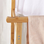 Portable Rolling Bamboo Clothes Rack for Kids with Hanging Rail V767-JJ-ZY643-G1