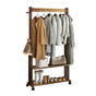 Walnut Wood Rolling Clothing Garment Rack Open Wardrobe Entryway Bedroom Shop V767-JJ-ZY791
