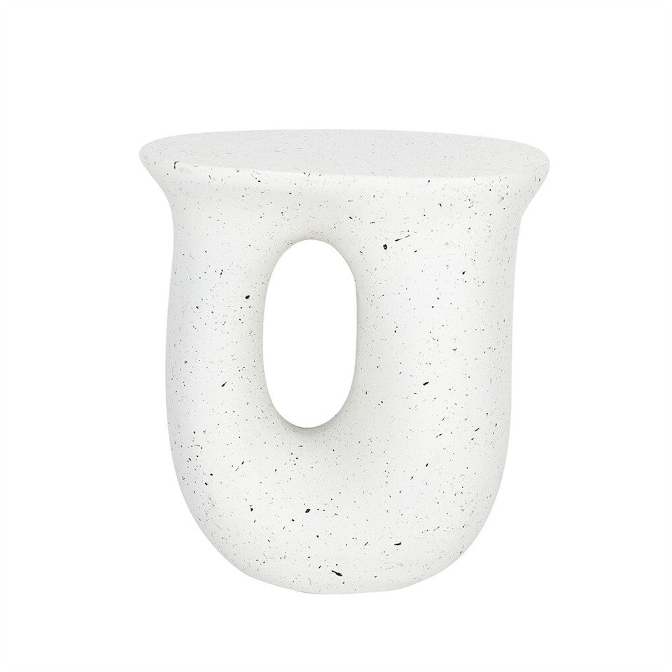 U-Shaped Terrazzo Concrete Outdoor Stool V767-JJ-ZZ1187-G1