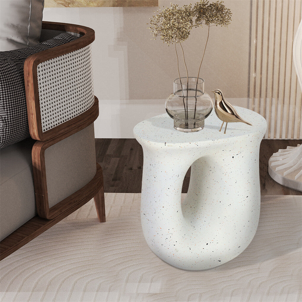 U-Shaped Terrazzo Concrete Outdoor Stool V767-JJ-ZZ1187-G1