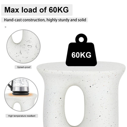 U-Shaped Terrazzo Concrete Outdoor Stool V767-JJ-ZZ1187-G1