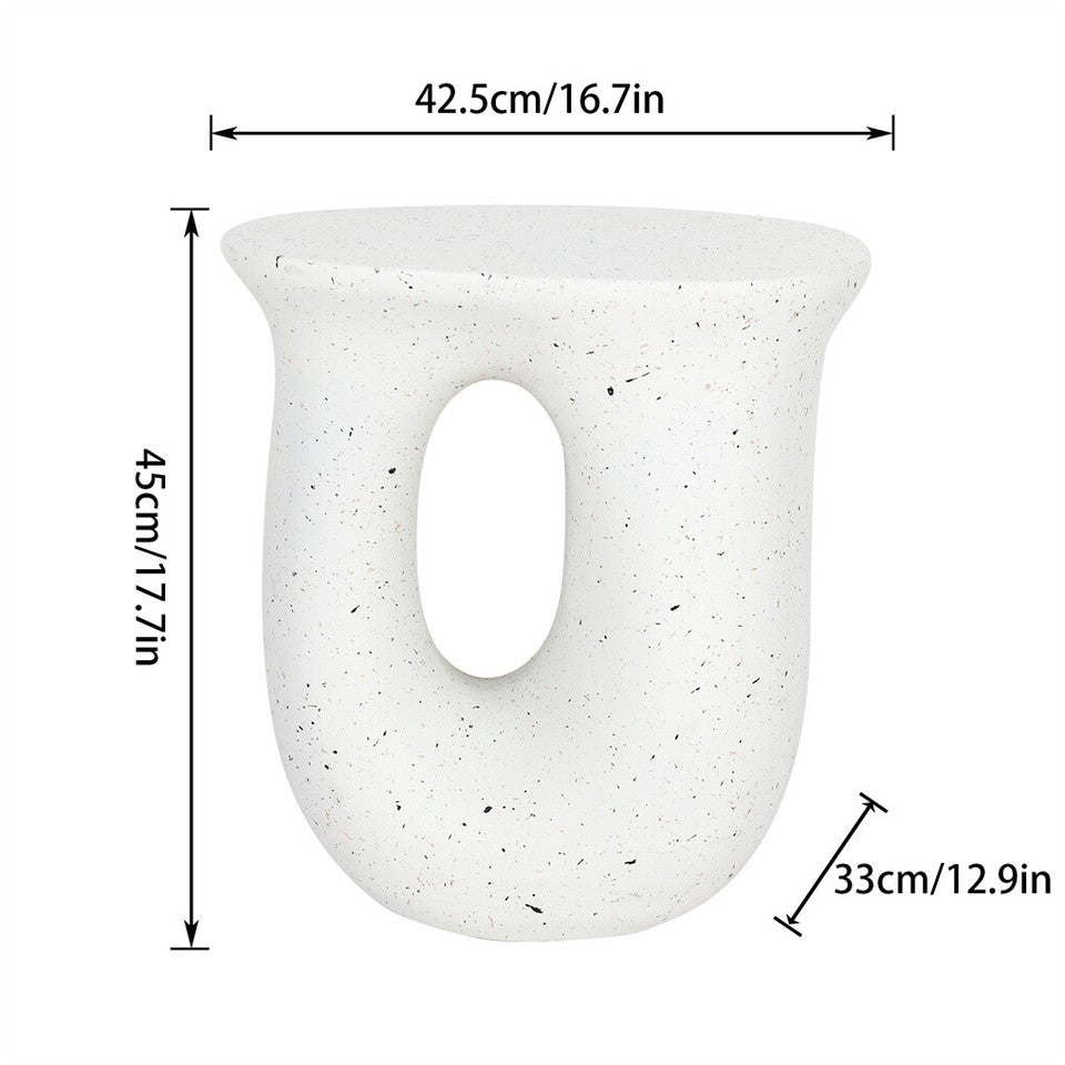 U-Shaped Terrazzo Concrete Outdoor Stool V767-JJ-ZZ1187-G1