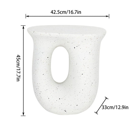 U-Shaped Terrazzo Concrete Outdoor Stool V767-JJ-ZZ1187-G1