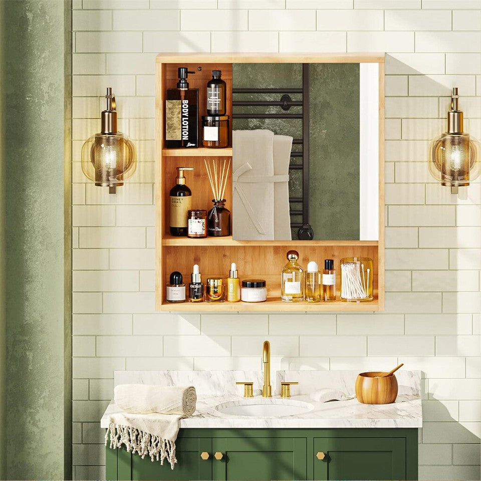 Xl Bathroom Wall Mirror Medicine Cabinet With Single Door And Adjustable Shelves V767-JJ-ZZ1338