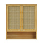3 Tier Bathroom Wall Cabinet Rattan Door Bamboo Storage Shelf Over Toilet Cupboard Organizer V767-JJ-ZZ1349