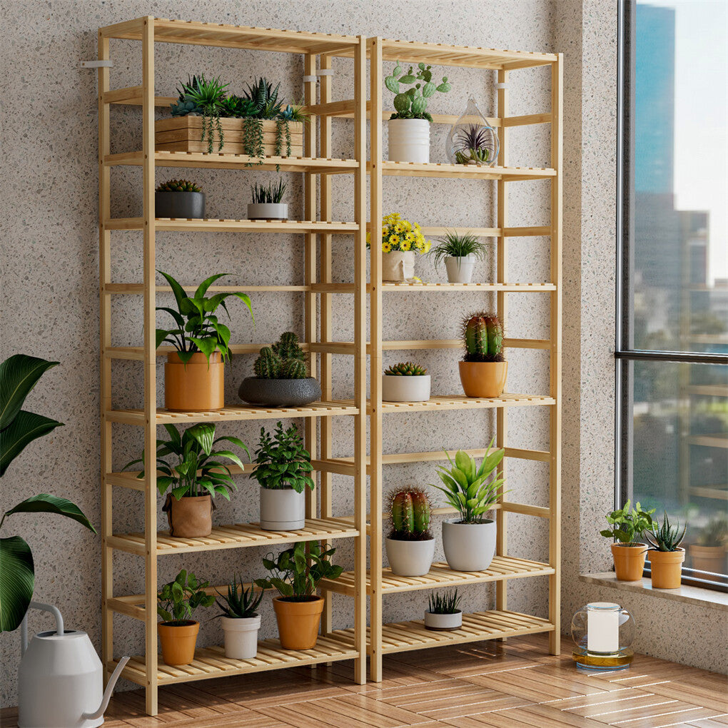 Fin Super Large Wooden Storage Unit 6 Adjustable Shelves Home Kitchen Organization V767-JJ-ZZ1386