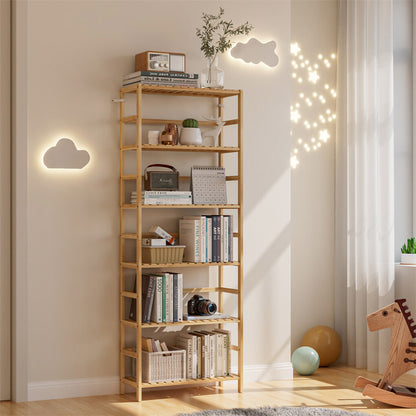 Fin Super Large Wooden Storage Unit 6 Adjustable Shelves Home Kitchen Organization V767-JJ-ZZ1386