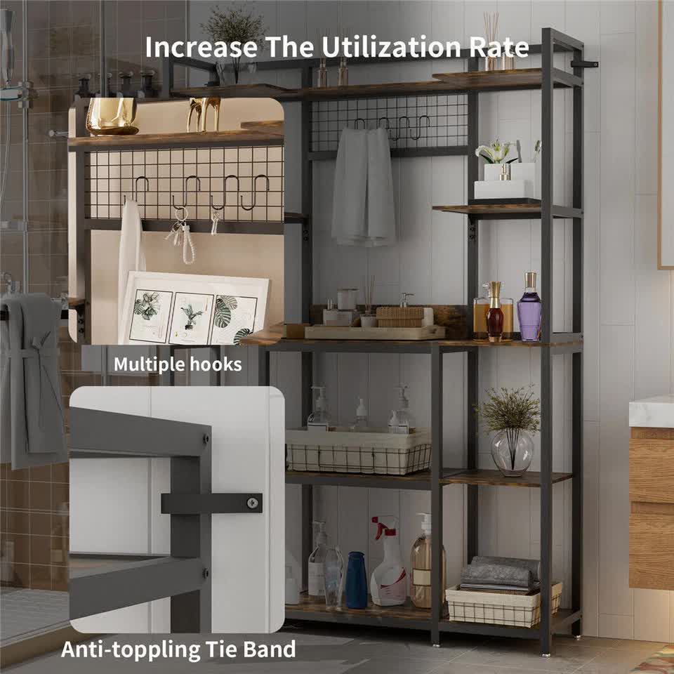 XXL Large Kitchen Bakers Rack Freestanding Microwave Stand Kitchen Storage Shelf V767-JJ-ZZ1398