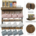 Tea Coffee Mug Rack Storage Holder Cup Hanger Wood Wall Mounted Teacup Organizer V767-JJ-ZZ162