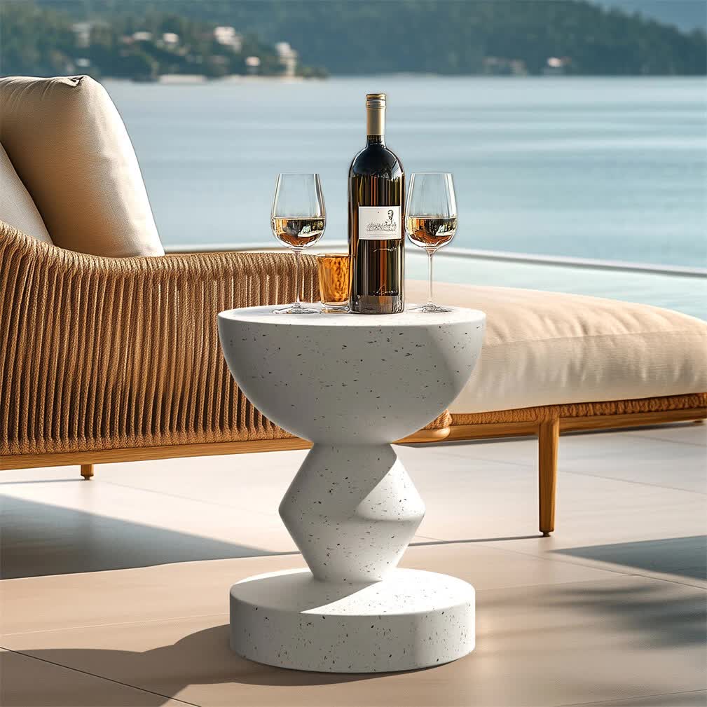 Stylish Lightweight Concrete Sofa Side Table Cement Bedside Table Outdoor Patio V767-JJ-ZZ1621