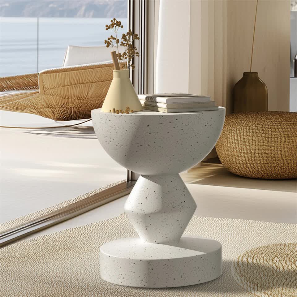 Stylish Lightweight Concrete Sofa Side Table Cement Bedside Table Outdoor Patio V767-JJ-ZZ1621