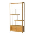 6 Tiers Freestanding Bamboo Storage Shelf High & Low Shelf Bookshelf Plant Stand V767-JJ-ZZ1623