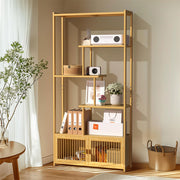 6 Tiers Freestanding Bamboo Storage Shelf High & Low Shelf Bookshelf Plant Stand V767-JJ-ZZ1623