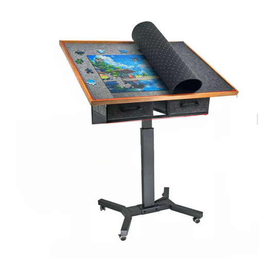 Wooden Jigsaw Puzzle Table with Tilt, Drawers and Rolling Wheels V767-JJ-ZZ1689-B