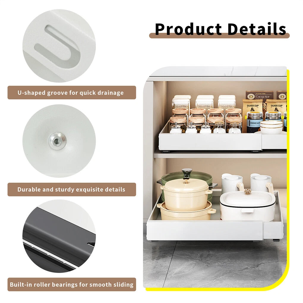 P&P Pull-Out Kitchen Cabinet Organizer With Extendable Storage V767-JJ-ZZ1721-WT