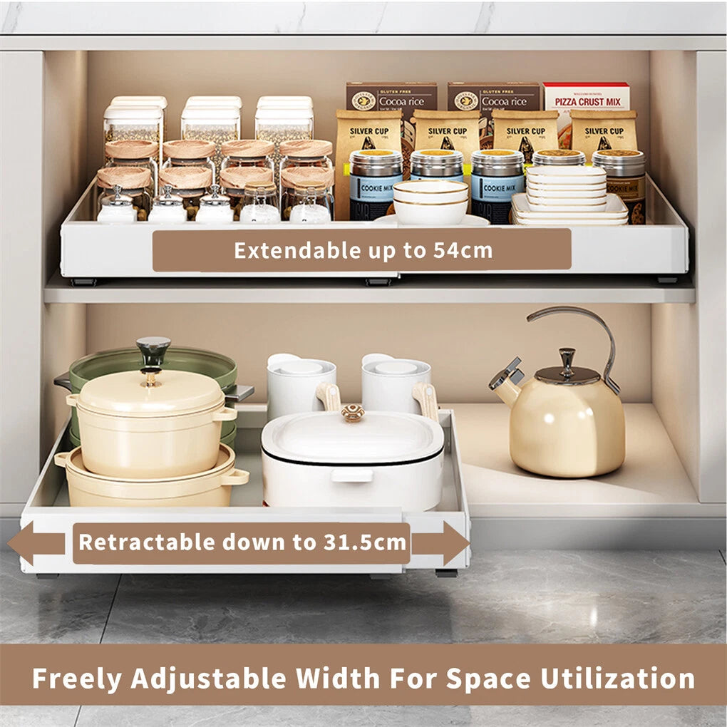 P&P Pull-Out Kitchen Cabinet Organizer With Extendable Storage V767-JJ-ZZ1721-WT