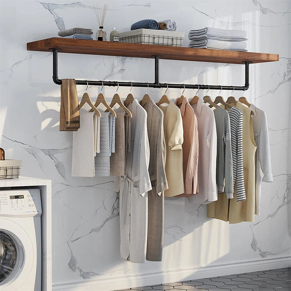 Adjustable Wall-Mounted Clothes Rack (90-180 cm) V767-JJ-ZZ183