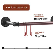 Adjustable Wall-Mounted Clothes Rack (90-180 cm) V767-JJ-ZZ183