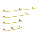 Vintage Gold Wall-Mounted Clothes Rack - Strong Metal Garment Hanging Rail V767-JJ-ZZ183-GLD