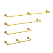 Vintage Gold Wall-Mounted Clothes Rack - Strong Metal Garment Hanging Rail V767-JJ-ZZ183-GLD