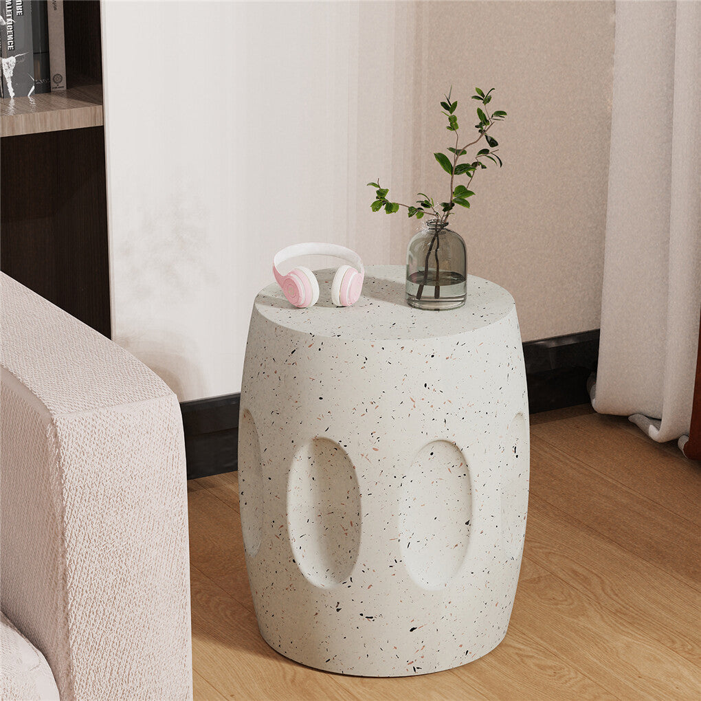 Heavy Duty Concrete Side Table Modern Decorative Garden Stool Patio End Table V767-JJ-ZZ981-G1