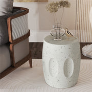Heavy Duty Concrete Side Table Modern Decorative Garden Stool Patio End Table V767-JJ-ZZ981-G1