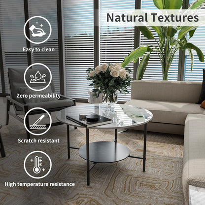 2-Tier Sintered Stone Coffee Table V767-LH373-FCBY