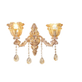 Rococo Gold Wall Sconce Floral Bedside Wall Lamp with Beveled Crystal Lighting for Hallway & Living Room V767-LT-X121