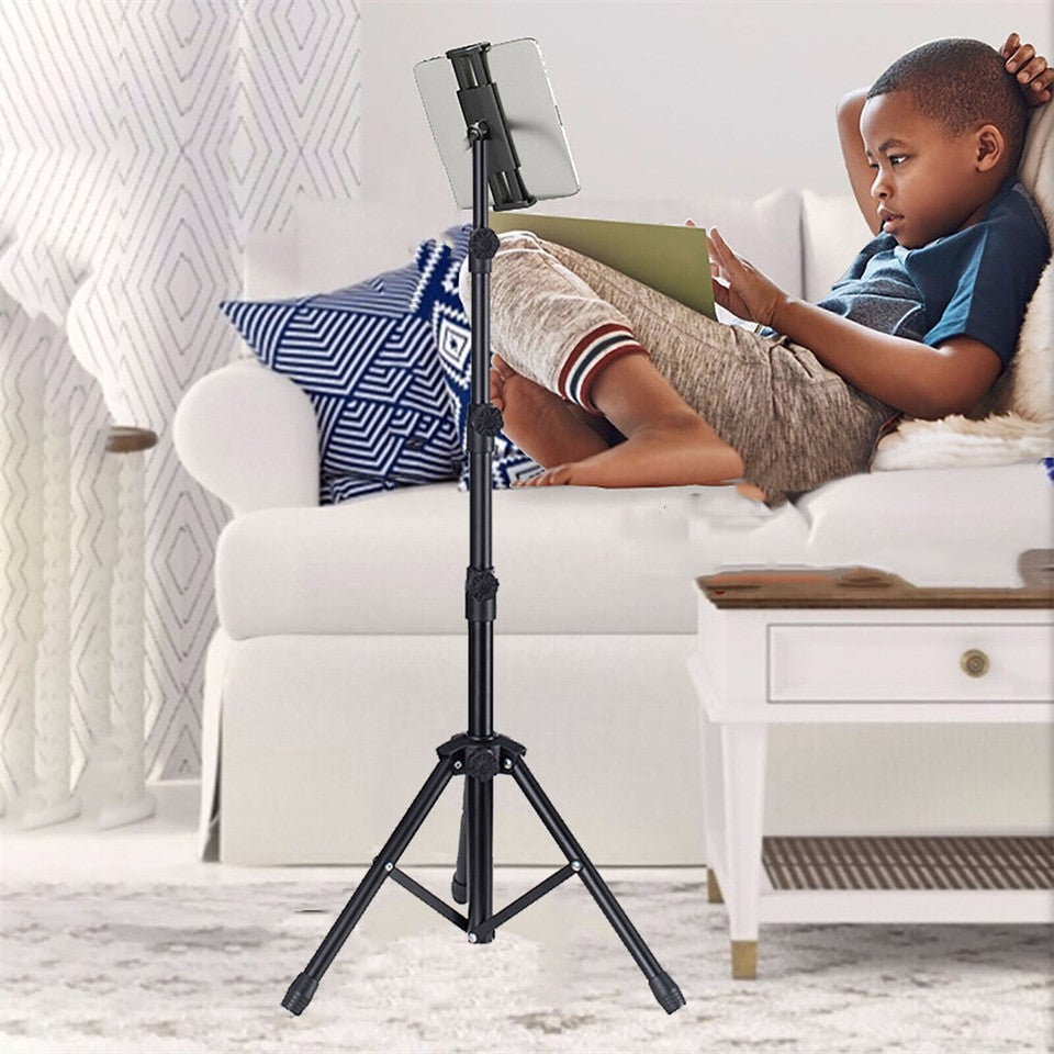 Adjustable 4.7-12.9" Stable Tripod Floor Stand Lazy Tablet Mount Holder for iPad V767-MGF021