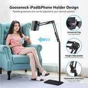 360 Tablet Floor Stand Adjustable 5-12.9 Inch Overhead Phone Desktop Holder V767-MGF050