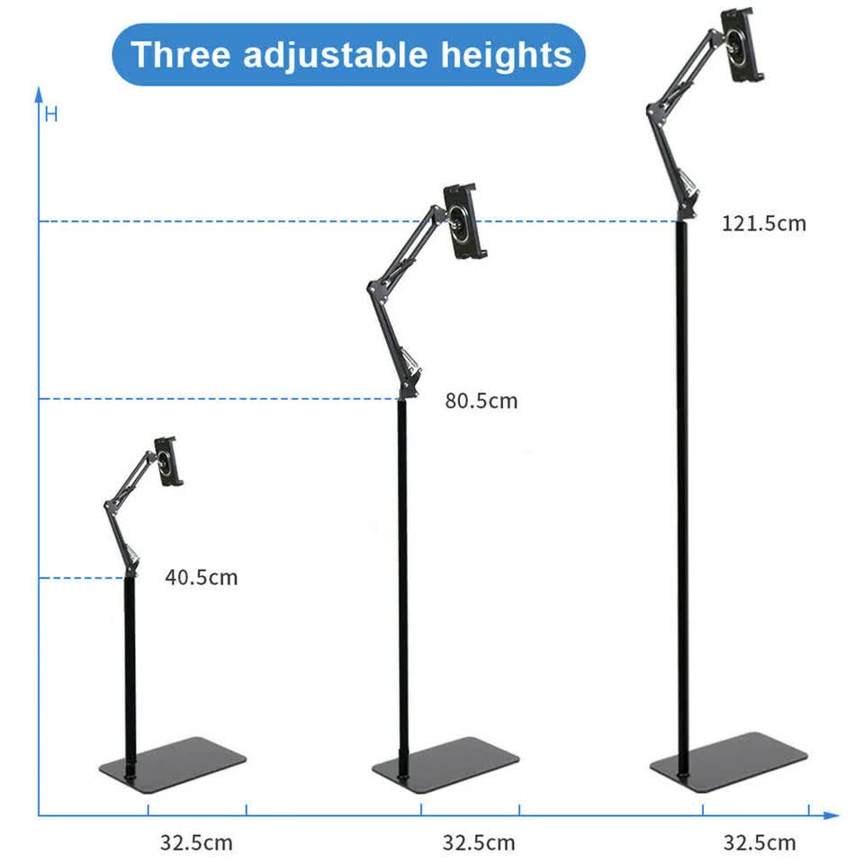 360 Tablet Floor Stand Adjustable 5-12.9 Inch Overhead Phone Desktop Holder V767-MGF050