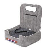 Large Cozy Dog Car Booster Double-Side Cushion Pet Travel Bed with Adjustable Strap V767-P-XD124