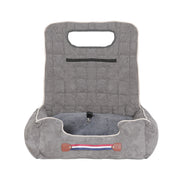 Large Cozy Dog Car Booster Double-Side Cushion Pet Travel Bed with Adjustable Strap V767-P-XD124