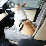 Large Cozy Dog Car Booster Double-Side Cushion Pet Travel Bed with Adjustable Strap V767-P-XD124
