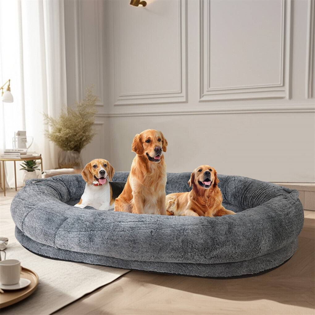 Xxxl Human-Sized Dog Bed Washable Orthopedic Pet Bed Bean Bag With Soft Blanket V767-P-XD1267