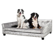 Large Leather Velvet Dog Sofa Lounge Bed( Grey) V767-P-XD1278-L