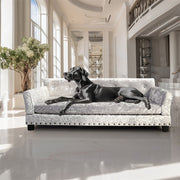 Large Leather Velvet Dog Sofa Lounge Bed( Grey) V767-P-XD1278-L