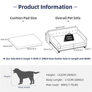 Large Leather Velvet Dog Sofa Lounge Bed( Grey) V767-P-XD1278-L