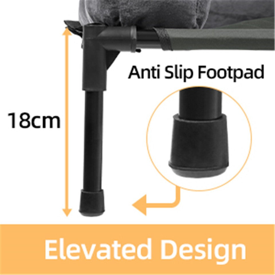Large Oversized Raised Dog Bed with Cooling Bolster Lounger V767-P-XD128-GY-LG1