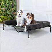 P&P Pet Cot with Bolster Support and Breathable Mesh Design for Dogs to Lounge(XL) V767-P-XD128-GY-XLG1