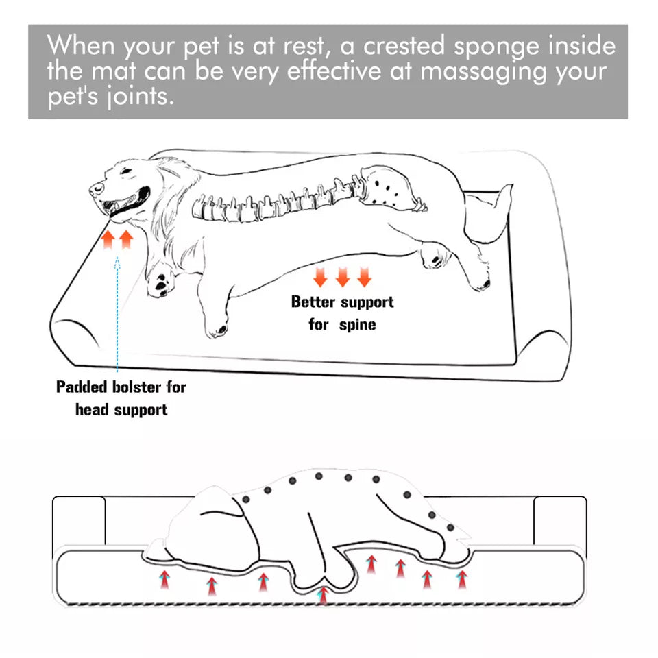 P&P Pet Cot with Bolster Support and Breathable Mesh Design for Dogs to Lounge(XL) V767-P-XD128-GY-XLG1