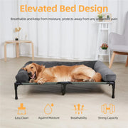 P&P Pet Cot with Bolster Support and Breathable Mesh Design for Dogs to Lounge(XL) V767-P-XD128-GY-XLG1
