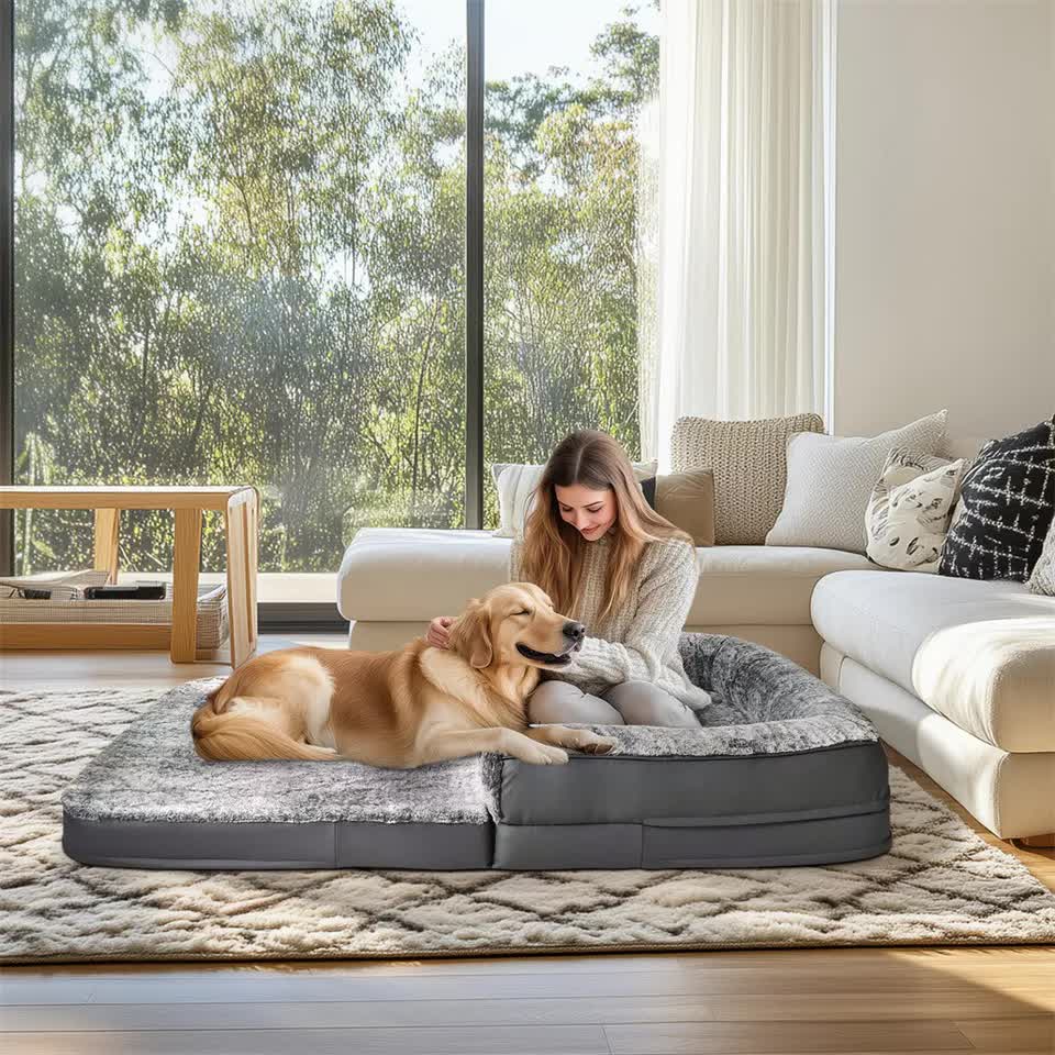 XL Human Sized Dog Bed Foldable Orthopedic Pet Dog Sofa Couch Comfy Big Bean Bed V767-P-XD1698