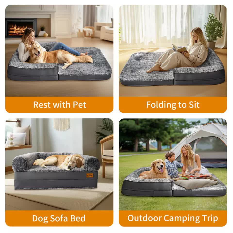 XL Human Sized Dog Bed Foldable Orthopedic Pet Dog Sofa Couch Comfy Big Bean Bed V767-P-XD1698