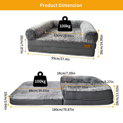 XL Human Sized Dog Bed Foldable Orthopedic Pet Dog Sofa Couch Comfy Big Bean Bed V767-P-XD1698
