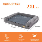 Deluxe Plush Orthopedic Dog Bed XXL - Waterproof Bolstered Sofa Bed for Large Dogs with Removable Washable V767-P-XD178-2XL